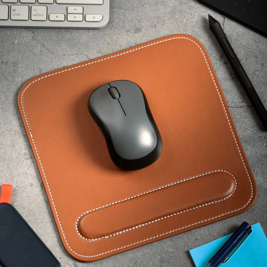 Classy Leather Bags Leather Mouse Pad with Wrist Rest (set of 2) - AVBL MRKT (1)