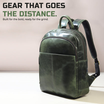 Classy Leather Bags Luxury Italian Leather Backpack, Green - AVBL MRKT (2)