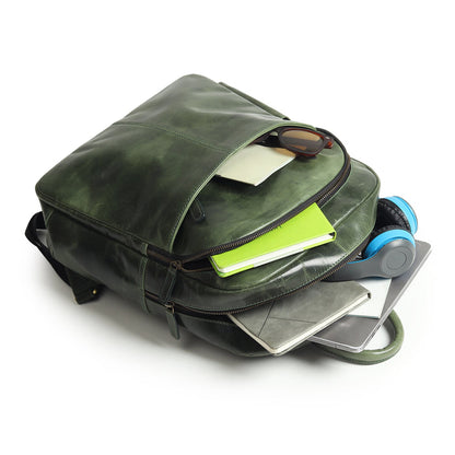 Classy Leather Bags Luxury Italian Leather Backpack, Green - AVBL MRKT (3)