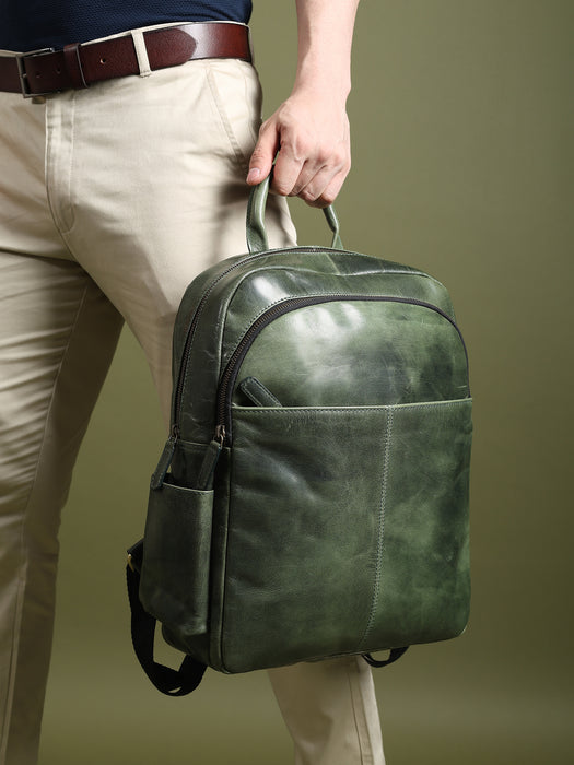 Classy Leather Bags Luxury Italian Leather Backpack, Green - AVBL MRKT (6)