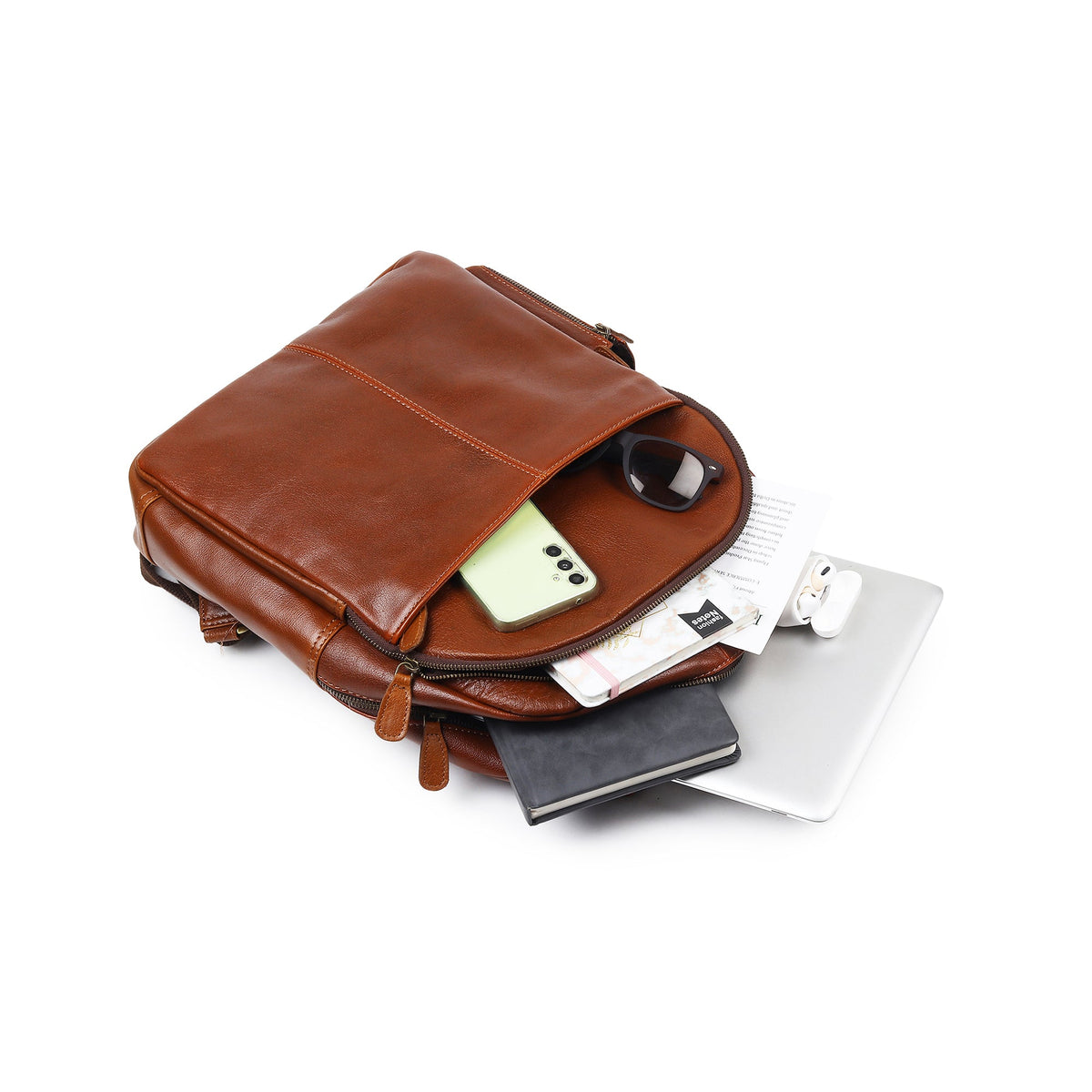 Classy Leather Bags Luxury Italian Leather Backpack, Tan - AVBL MRKT (7)