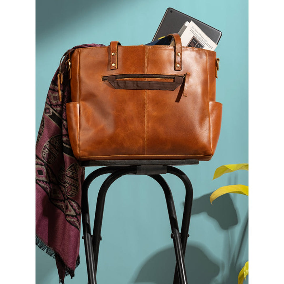 Classy Leather Bags Luxury Kodiak Tote - Tan - AVBL MRKT (4)