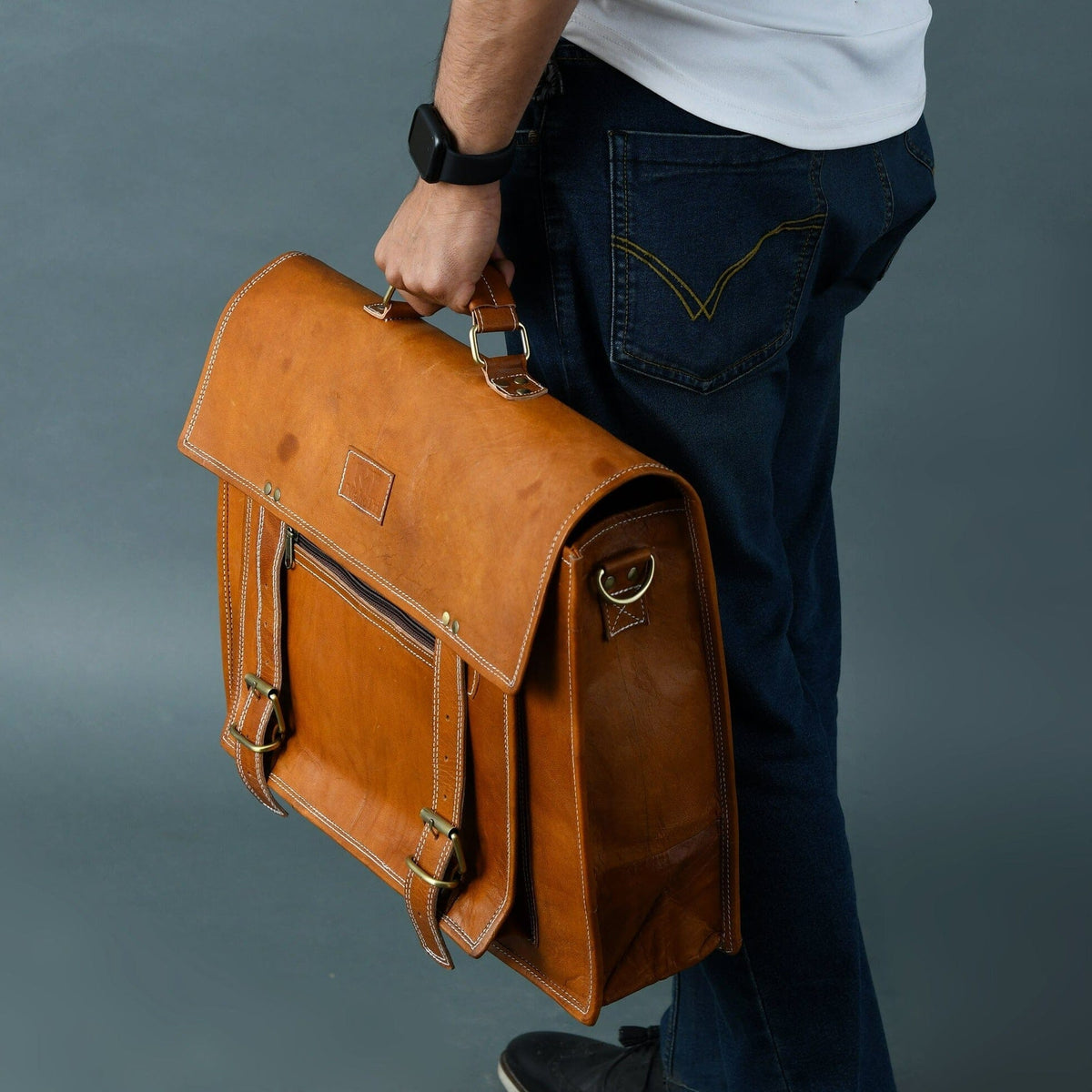 Classy Leather Bags MaheTri Big Pocket- Tan Brown - AVBL MRKT (6)