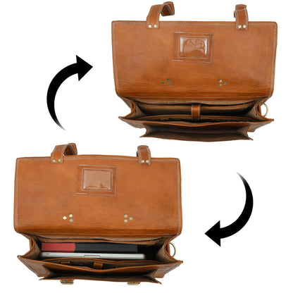 Classy Leather Bags MaheTri Big Pocket- Tan Brown - AVBL MRKT (7)