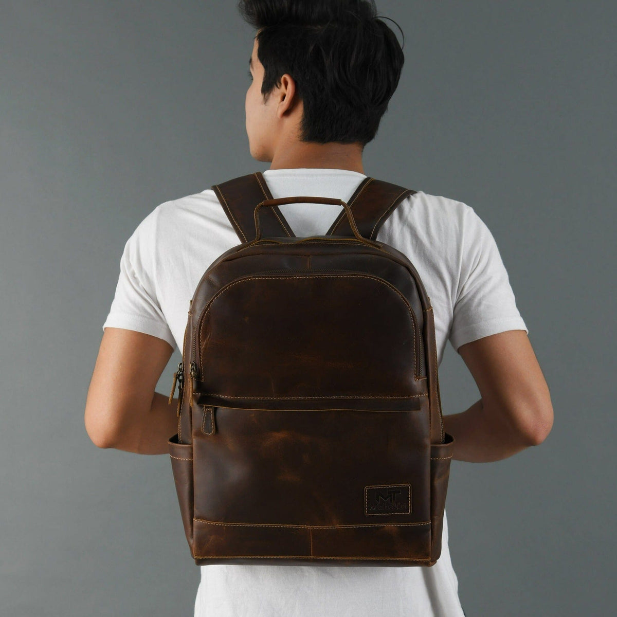 Classy Leather Bags MaheTri Cambridge Unisex Buffalo Leather Backpack - AVBL MRKT (2)