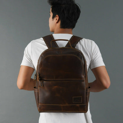 Classy Leather Bags MaheTri Cambridge Unisex Buffalo Leather Backpack - AVBL MRKT (2)