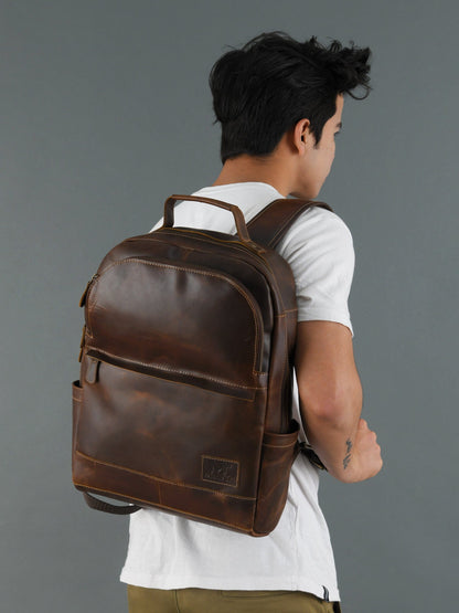 Classy Leather Bags MaheTri Cambridge Unisex Buffalo Leather Backpack - AVBL MRKT (6)