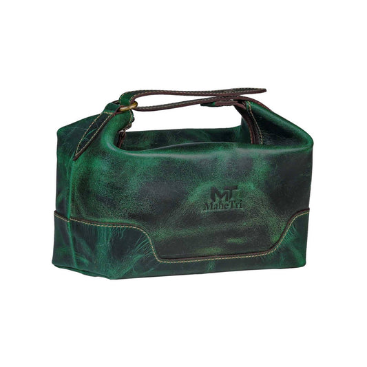 Classy Leather Bags MaheTri Emerald Toiletry - AVBL MRKT (1)