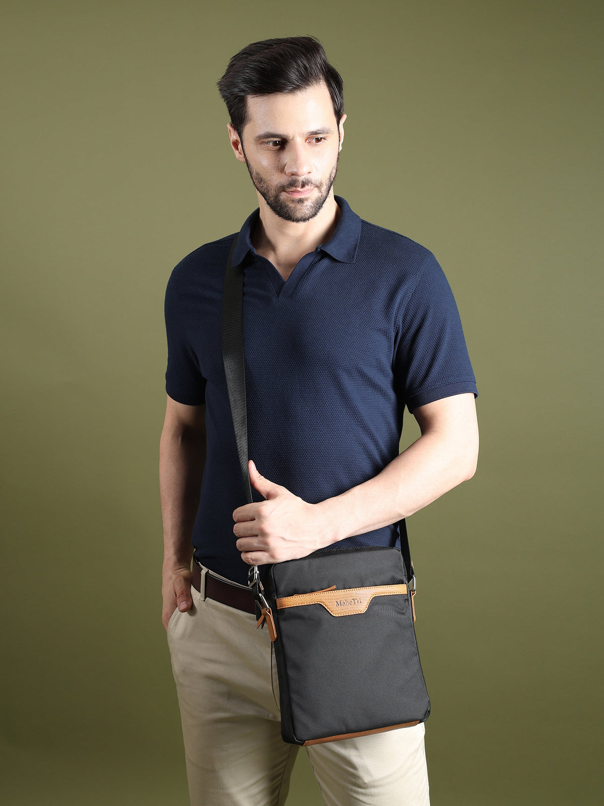 Classy Leather Bags Mark Canvas Side Messenger Bag - AVBL MRKT (2)