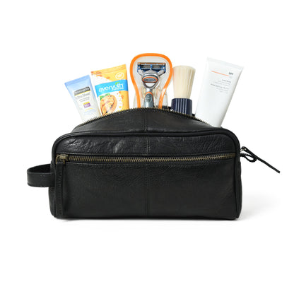 Classy Leather Bags Midnight Deluxe Toiletry Bag -Single Section - AVBL MRKT (2)
