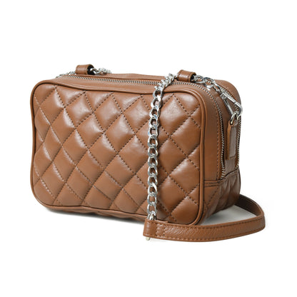 Classy Leather Bags Mini Quilted Crossbody Bag, Rich Brown - AVBL MRKT (4)