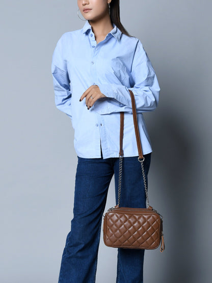 Classy Leather Bags Mini Quilted Crossbody Bag, Rich Brown - AVBL MRKT (7)
