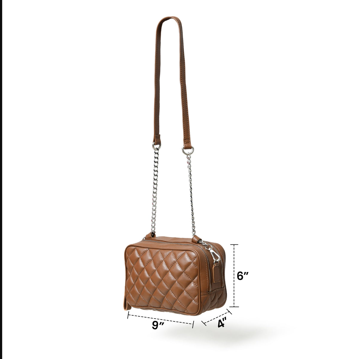 Classy Leather Bags Mini Quilted Crossbody Bag, Rich Brown - AVBL MRKT (9)