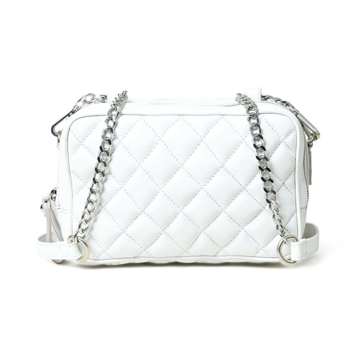 Classy Leather Bags Mini Quilted Crossbody Bag, White - AVBL MRKT (2)