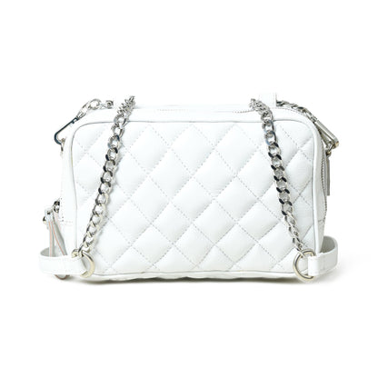 Classy Leather Bags Mini Quilted Crossbody Bag, White - AVBL MRKT (2)