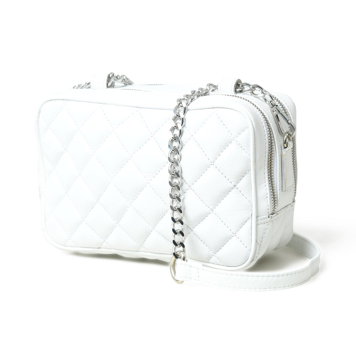 Classy Leather Bags Mini Quilted Crossbody Bag, White - AVBL MRKT (5)
