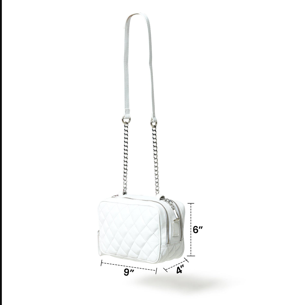 Classy Leather Bags Mini Quilted Crossbody Bag, White - AVBL MRKT (8)