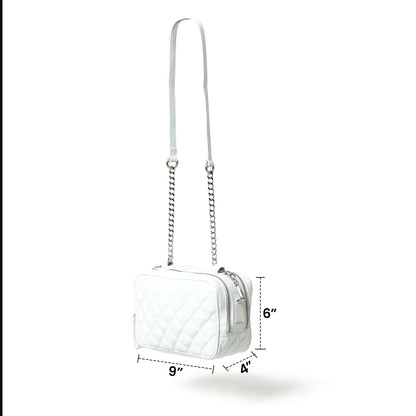 Classy Leather Bags Mini Quilted Crossbody Bag, White - AVBL MRKT (8)