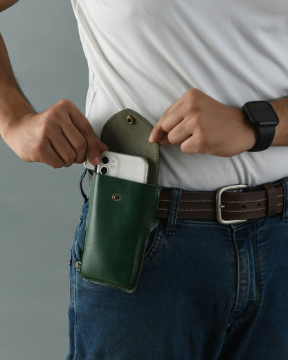 Classy Leather Bags Mobile Holster Case- Green - AVBL MRKT (2)