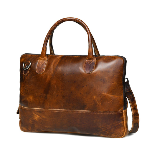 Classy Leather Bags Modernist Leather Laptop Bag- Brown - AVBL MRKT (1)