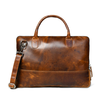 Classy Leather Bags Modernist Leather Laptop Bag- Brown - AVBL MRKT (5)