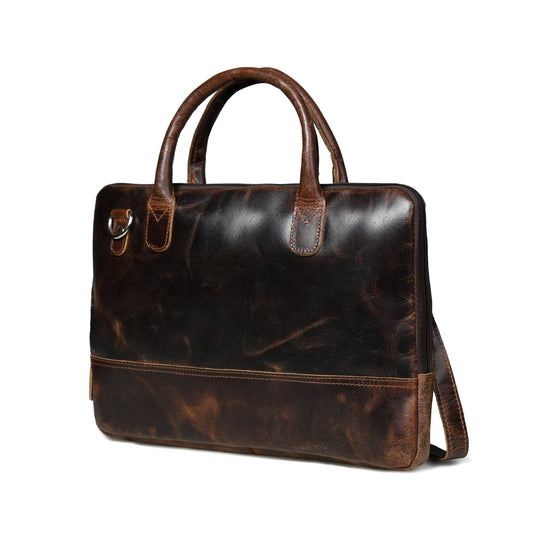 Classy Leather Bags Modernist Leather Laptop Bag-Dark Brown - AVBL MRKT (1)