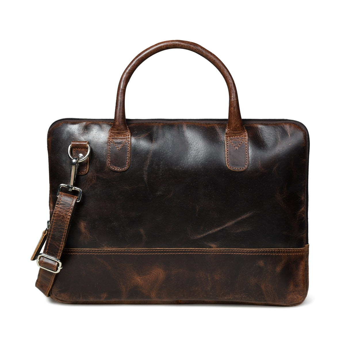 Classy Leather Bags Modernist Leather Laptop Bag-Dark Brown - AVBL MRKT (2)
