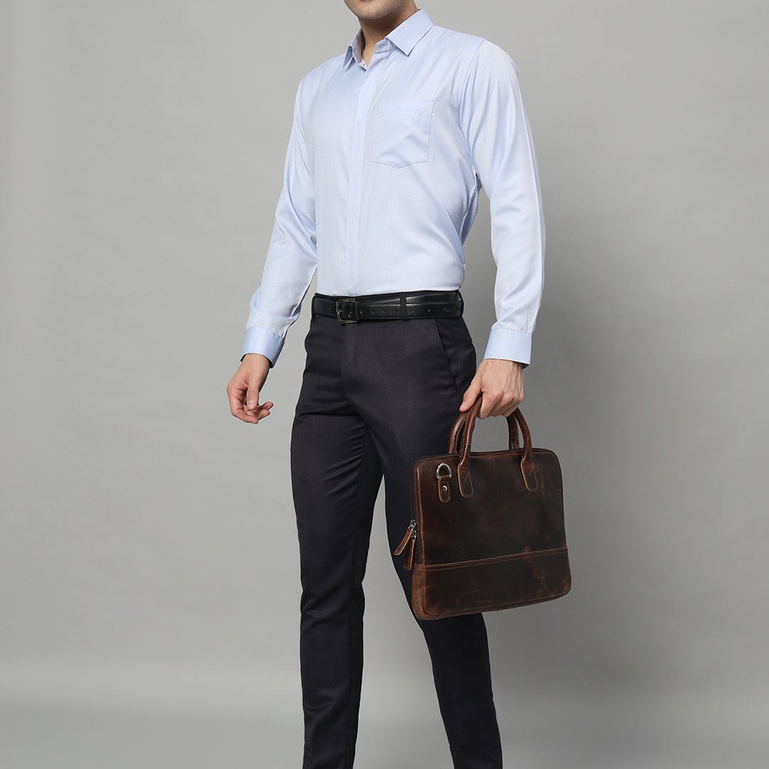 Classy Leather Bags Modernist Leather Laptop Bag-Dark Brown - AVBL MRKT (3)
