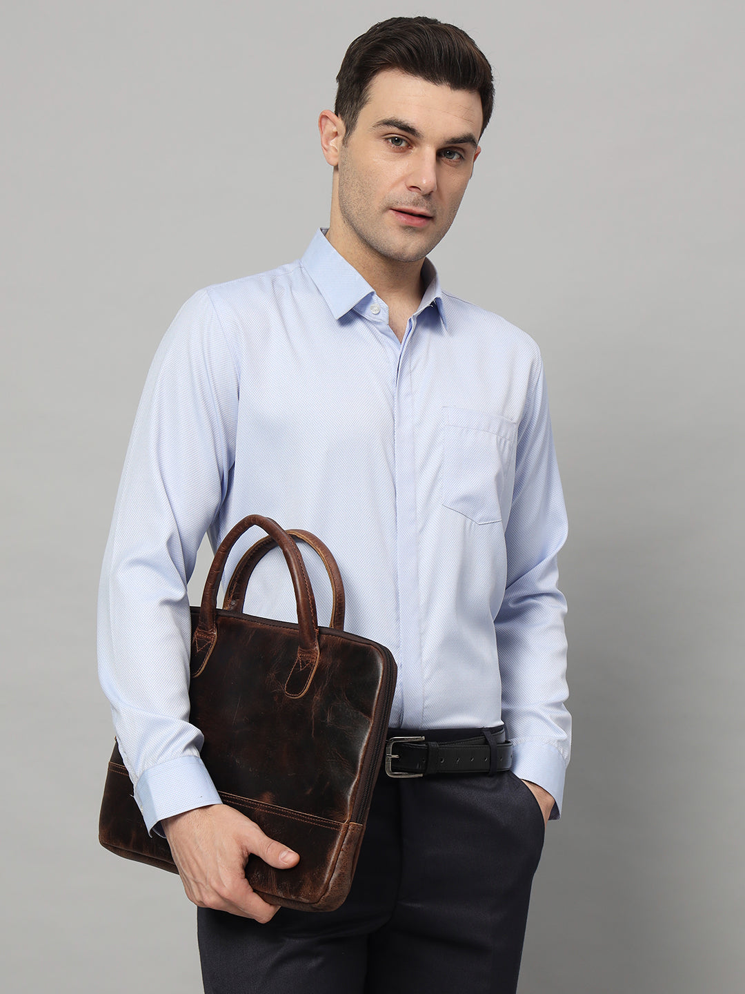 Classy Leather Bags Modernist Leather Laptop Bag-Dark Brown - AVBL MRKT (4)