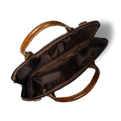 Classy Leather Bags Modernist Leather Laptop Bag-Dark Brown - AVBL MRKT (5)