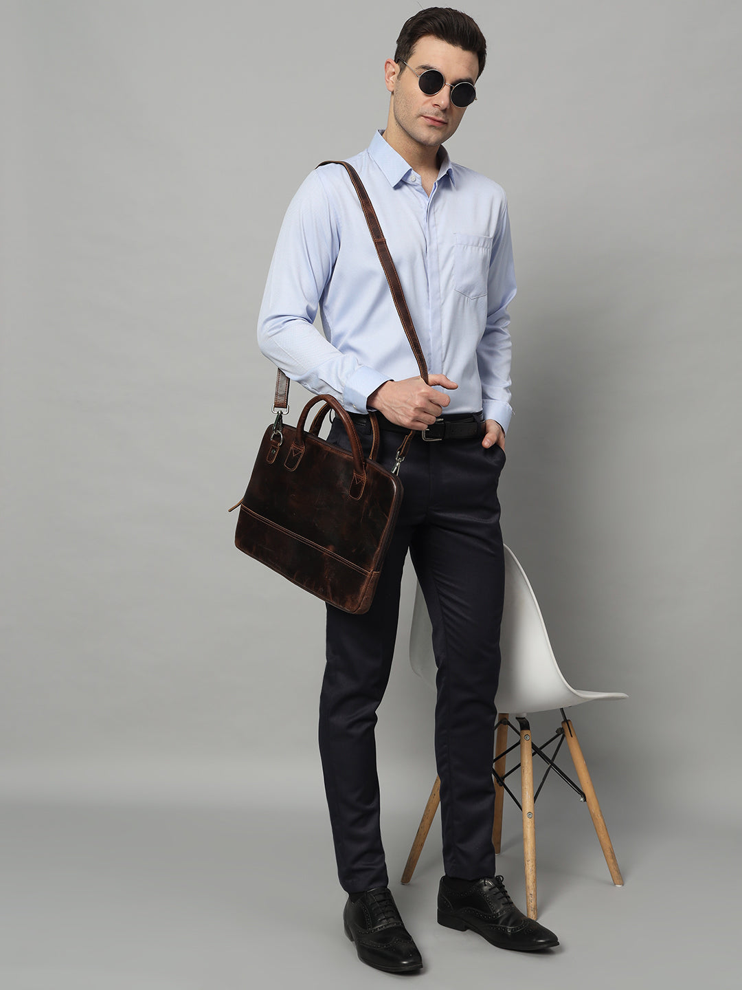 Classy Leather Bags Modernist Leather Laptop Bag-Dark Brown - AVBL MRKT (7)