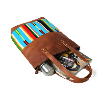 Classy Leather Bags Multicoloured Leather Tote Bag - AVBL MRKT (9)