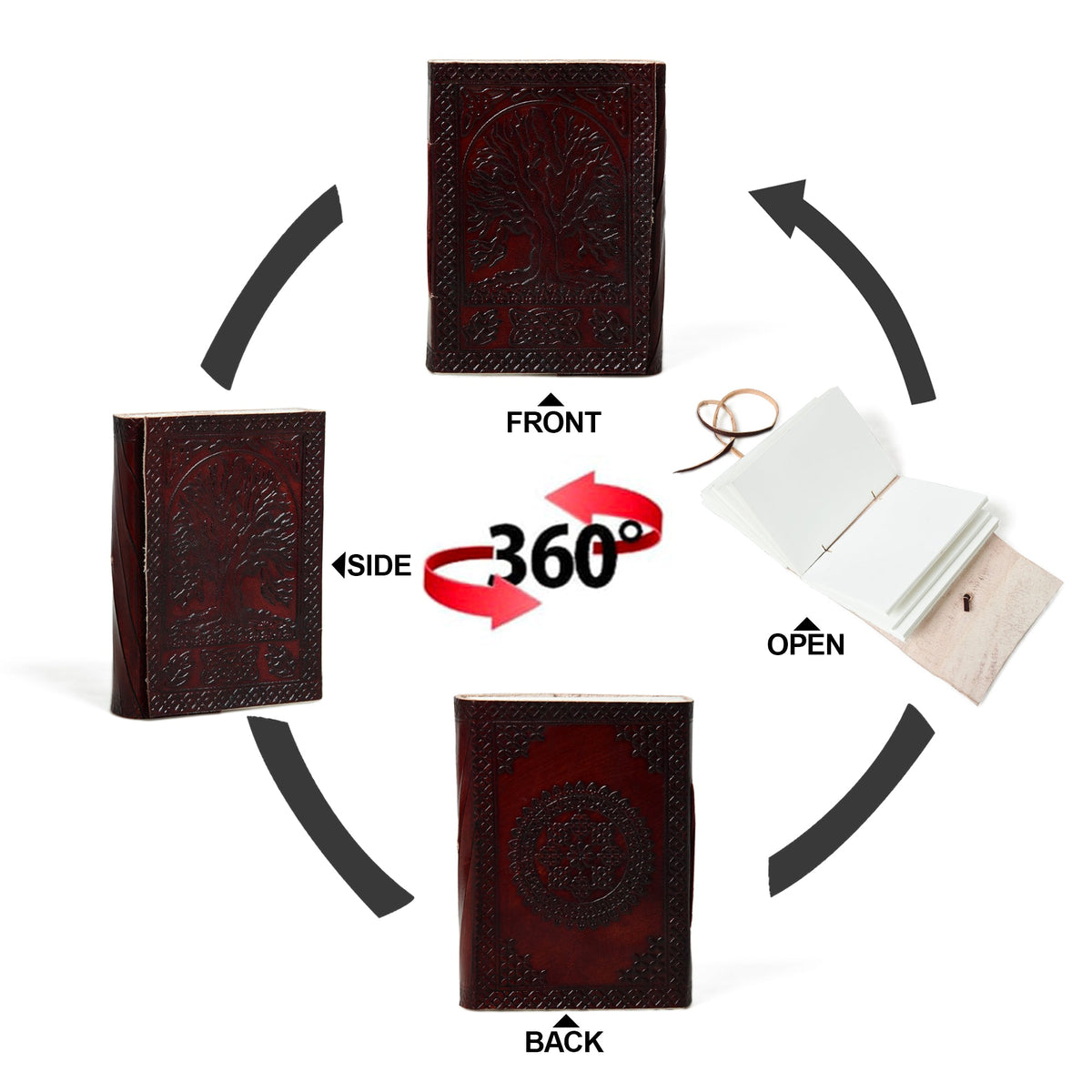 Classy Leather Bags Nature's Wisdom Leather Journal - AVBL MRKT (6)