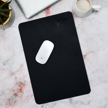 Classy Leather Bags Noir Opulence Black Leather Desk Mat + Mouse Pad - AVBL MRKT (2)