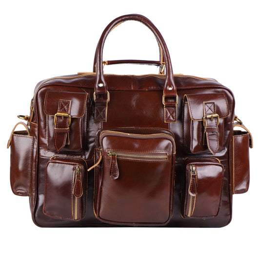 Classy Leather Bags Norman Cherry Red Briefcase - AVBL MRKT (1)