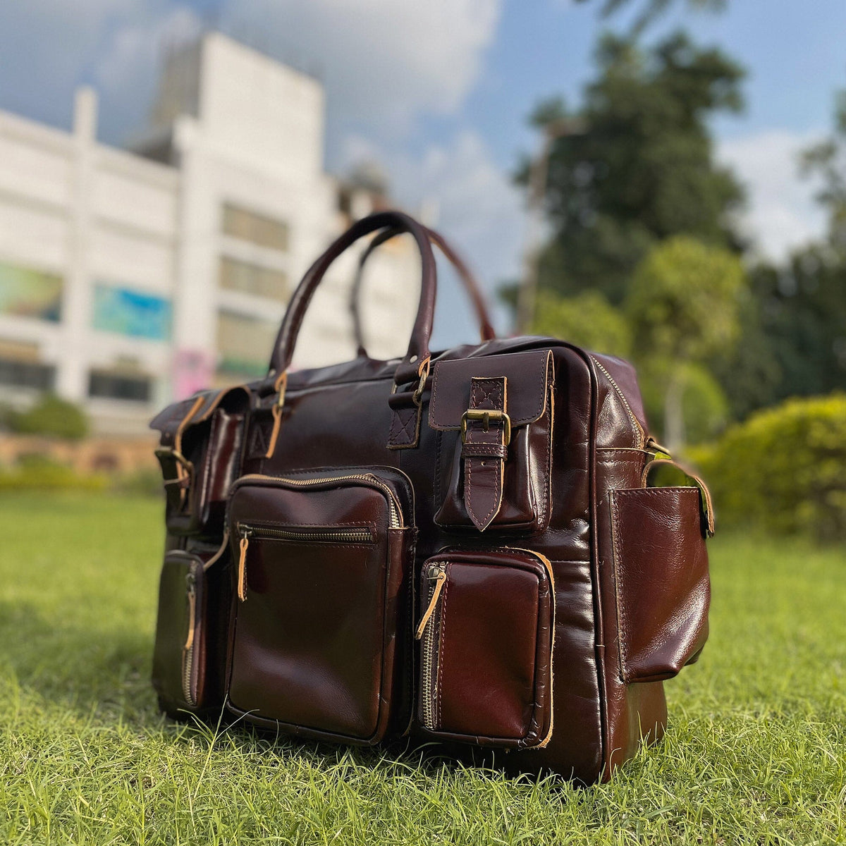Classy Leather Bags Norman Cherry Red Briefcase - AVBL MRKT (2)