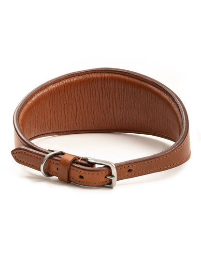 Classy Leather Bags Oval Leather Dog Collar - Tan - AVBL MRKT (1)