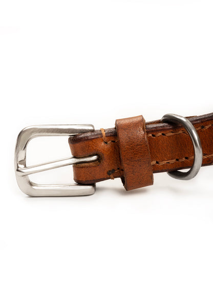 Classy Leather Bags Oval Leather Dog Collar - Tan - AVBL MRKT (4)