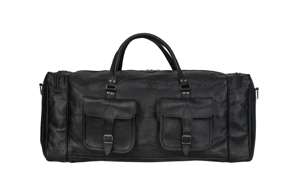 Classy Leather Bags Oversized Weekender Duffel Black - AVBL MRKT (5)