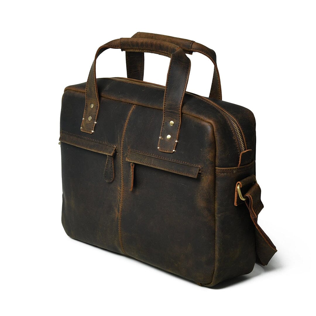 Classy Leather Bags Perkins Buffalo Leather Office Briefcase - AVBL MRKT (3)