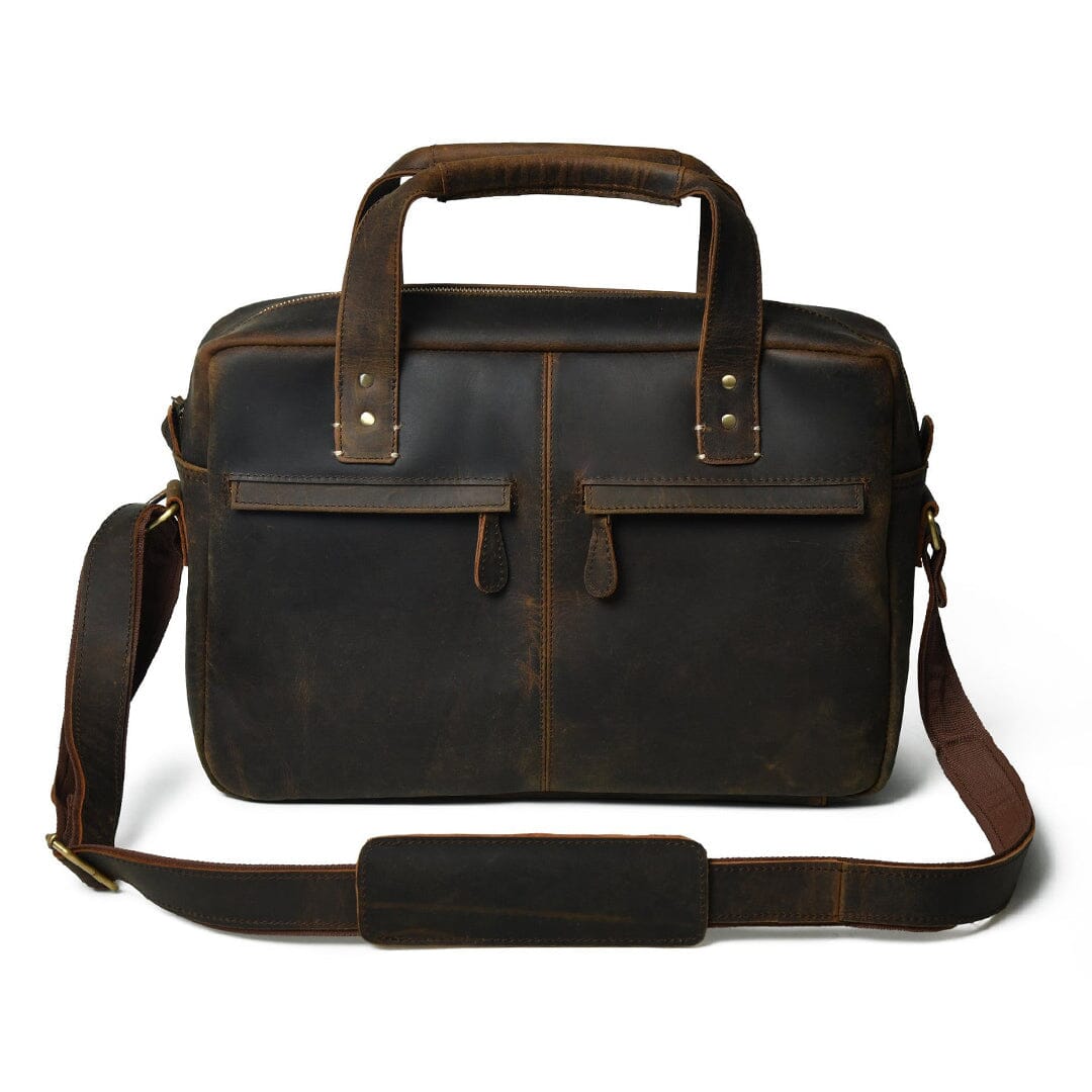 Classy Leather Bags Perkins Buffalo Leather Office Briefcase - AVBL MRKT (4)