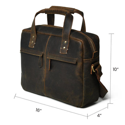 Classy Leather Bags Perkins Buffalo Leather Office Briefcase - AVBL MRKT (5)