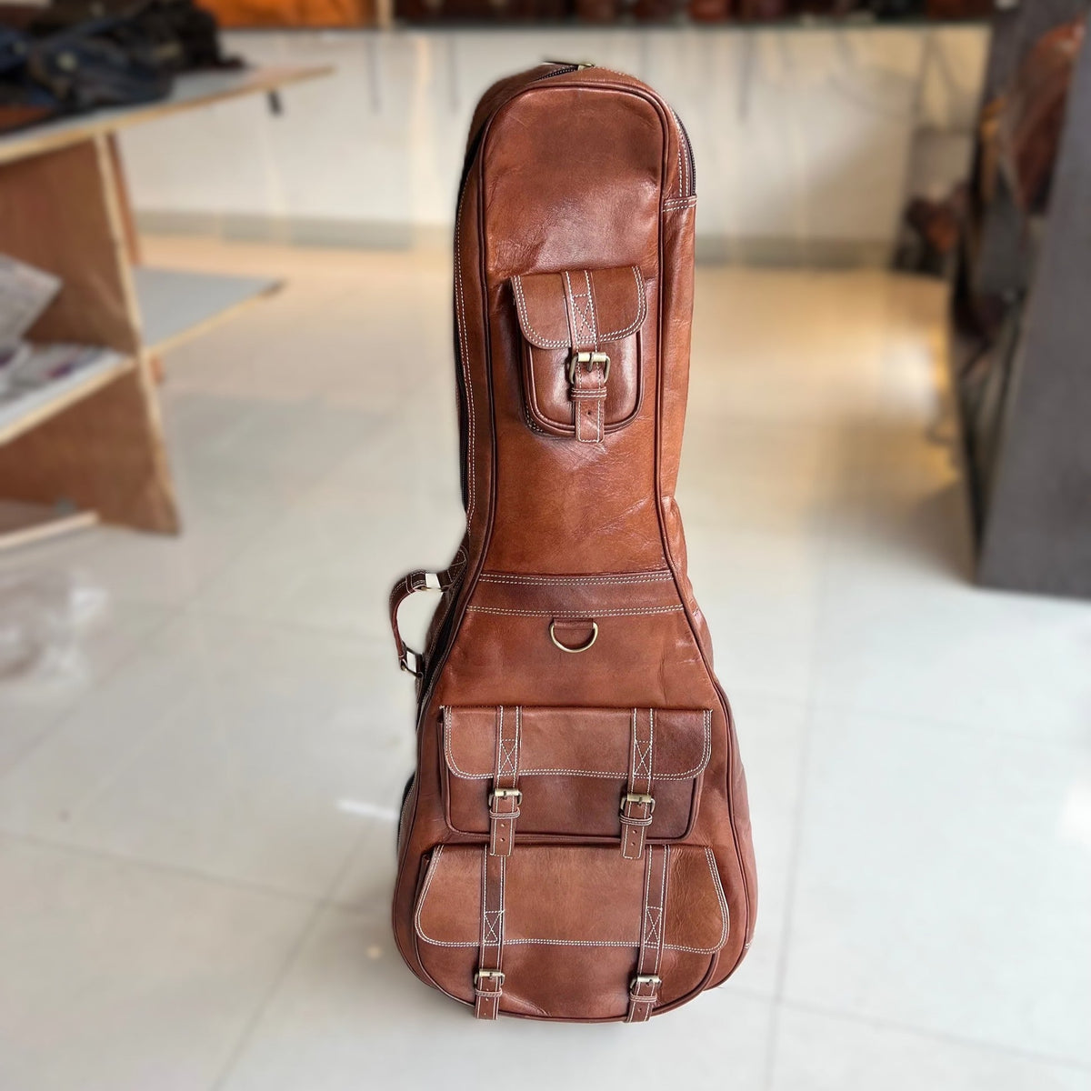 Classy Leather Bags Personalized Leather Guitar Case - AVBL MRKT (2)