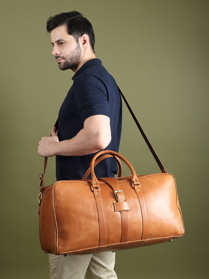 Classy Leather Bags Port Blair Leather Duffle Travel Bag - AVBL MRKT (6)