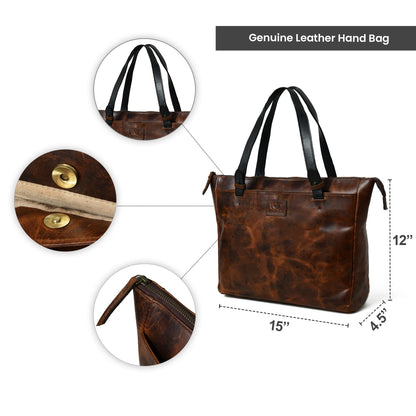 Classy Leather Bags Portland Leather Tote with Zipper - AVBL MRKT (10)