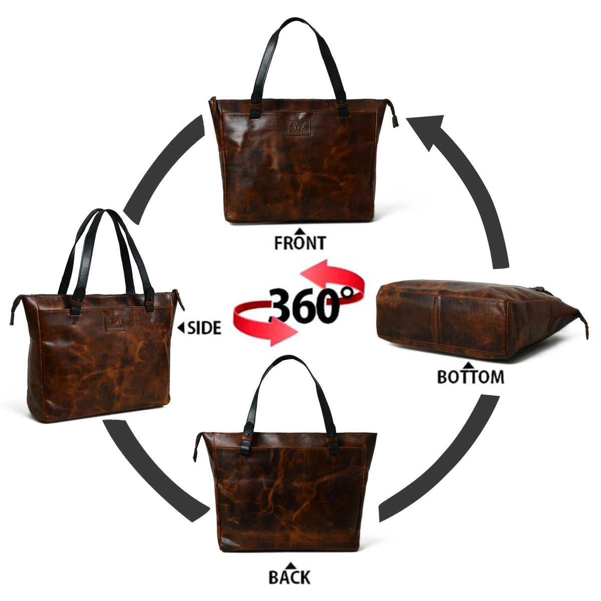 Classy Leather Bags Portland Leather Tote with Zipper - AVBL MRKT (11)