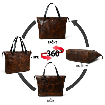 Classy Leather Bags Portland Leather Tote with Zipper - AVBL MRKT (11)