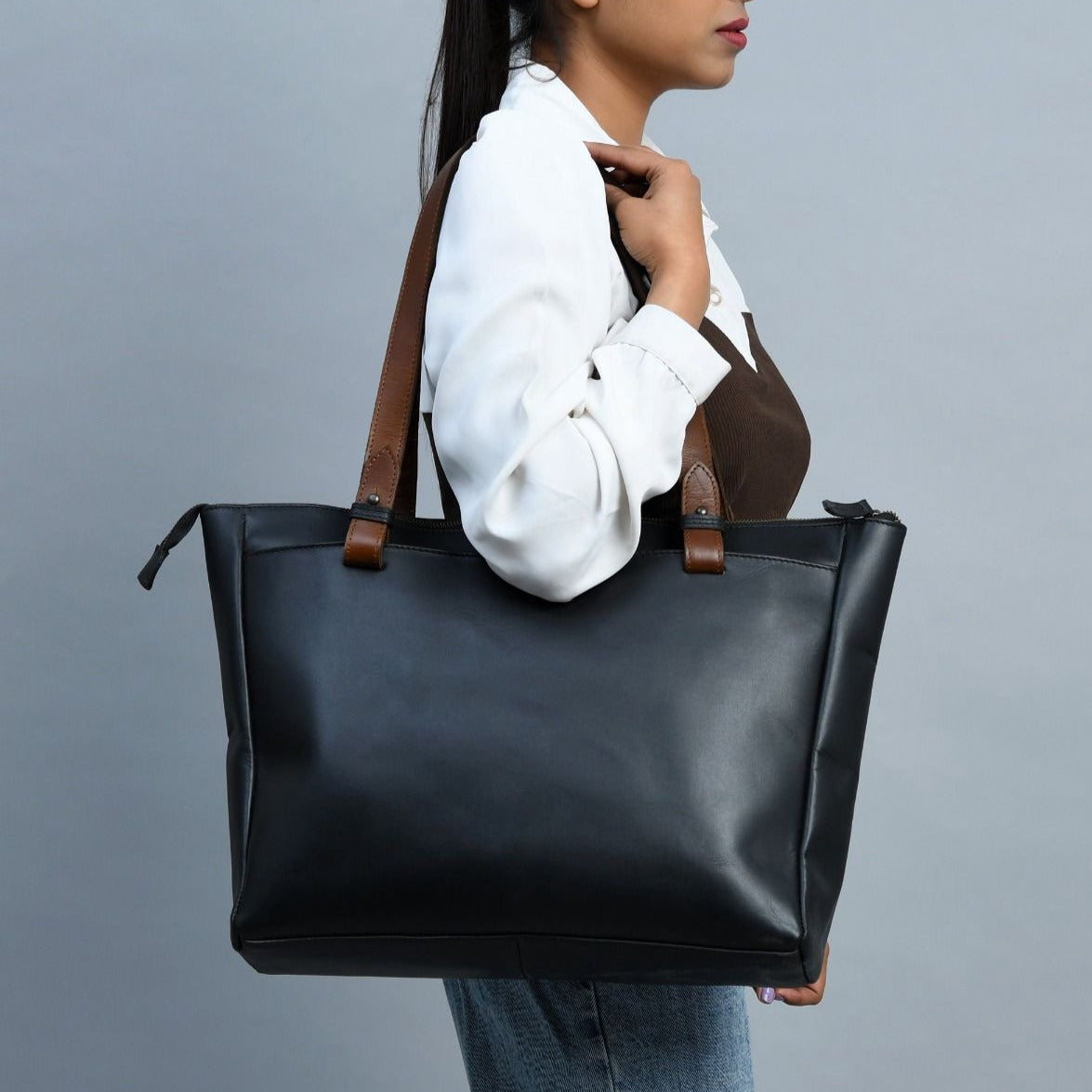 Classy Leather Bags Portland Leather Tote with Zipper - AVBL MRKT (12)