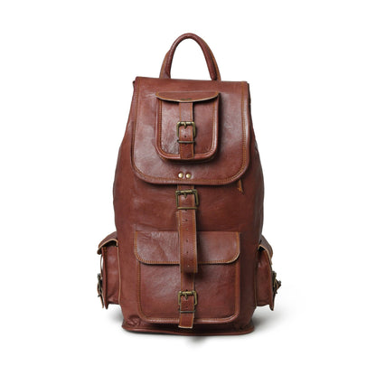 Classy Leather Bags Rictus Hiking Backpack- Walnut Brown - AVBL MRKT (1)