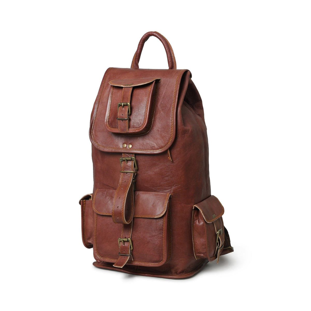 Classy Leather Bags Rictus Hiking Backpack- Walnut Brown - AVBL MRKT (3)